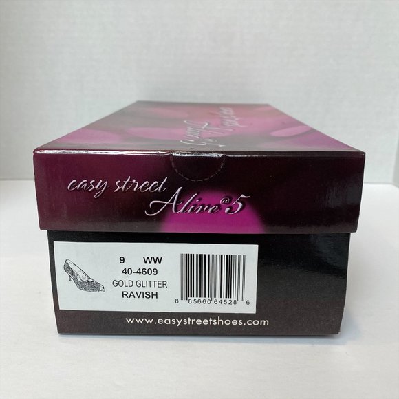 Easy Street - Alive @5 - Ravish Pump - Gold Glitter - Size 9 W - New in Box - Picture 8 of 11